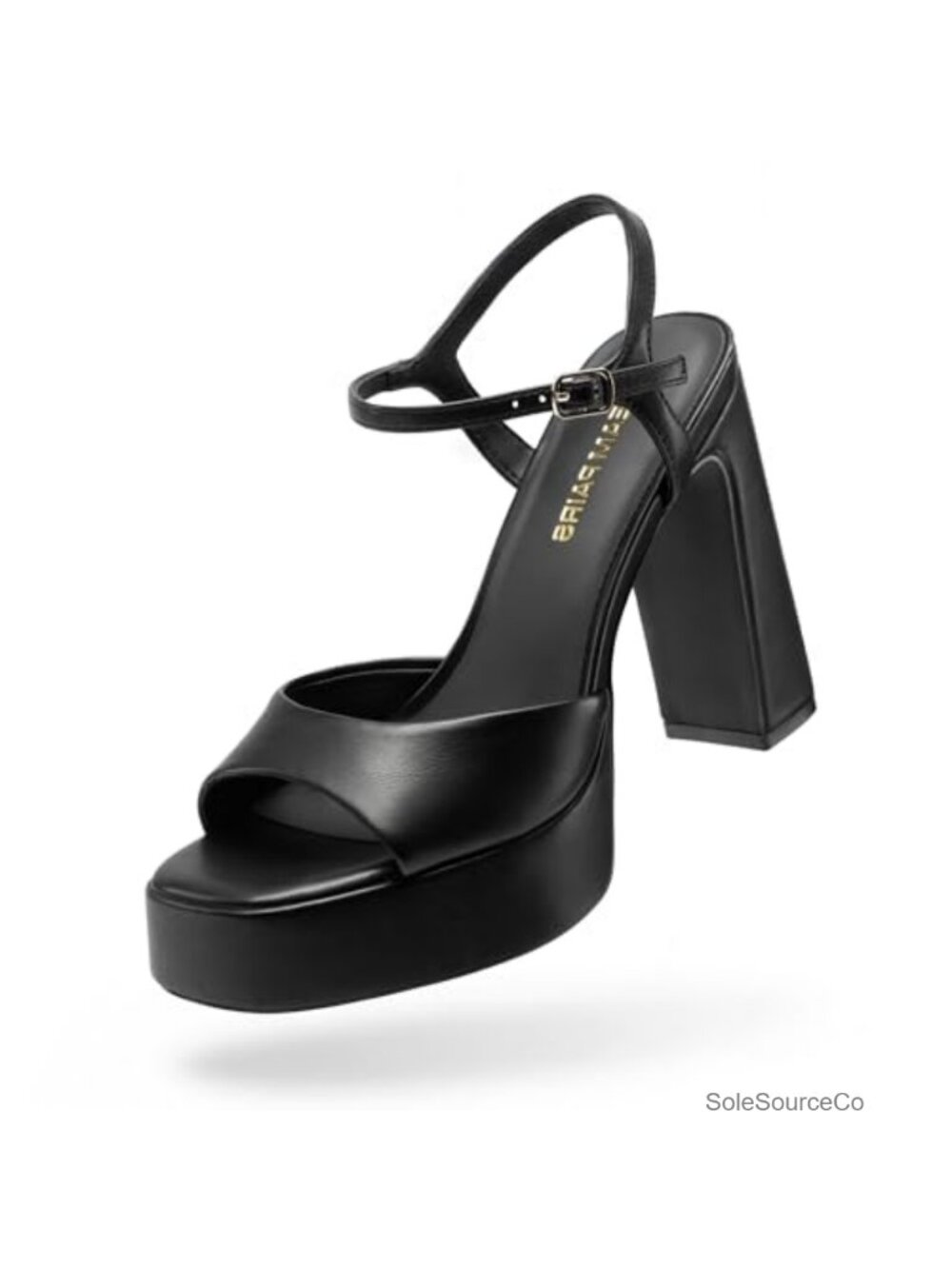 Platform High Heels Square Toe Chunky Block Heel Ankle Strap Sandals Wedding